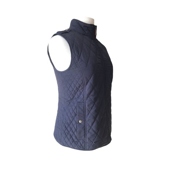 TALBOTS Navy Blue DIAMOND QUILTED Puffer Vest - Picture 2 of 6